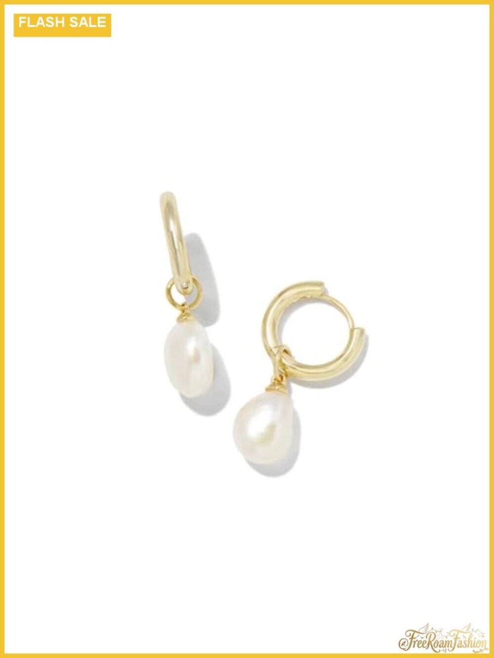 White Pearl Huggie Earrings Ear Post Closure for Women